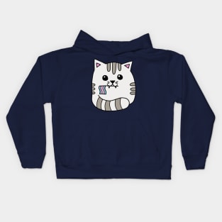 transgender pride flag cat Kids Hoodie